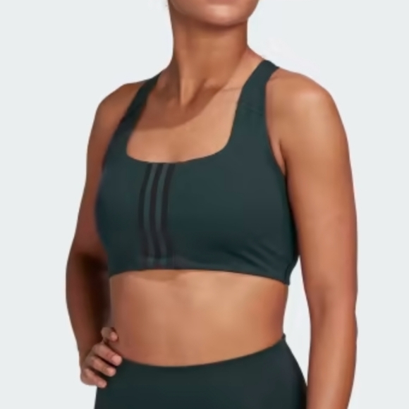 NWT ADIDAS TRAINING SPORTS BRA IN SHADOW GREEN - Picture 1 of 12